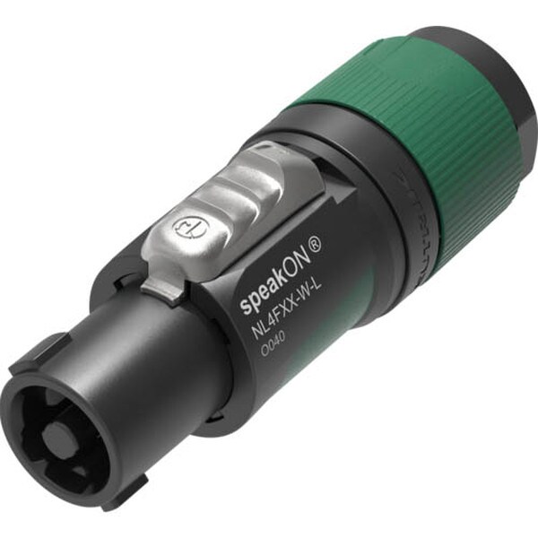 Main product image for Neutrik NL4FXX-W-L Speakon 4-Pole Cable Connector Green 10 to 16mm Dia. Cable092-2287